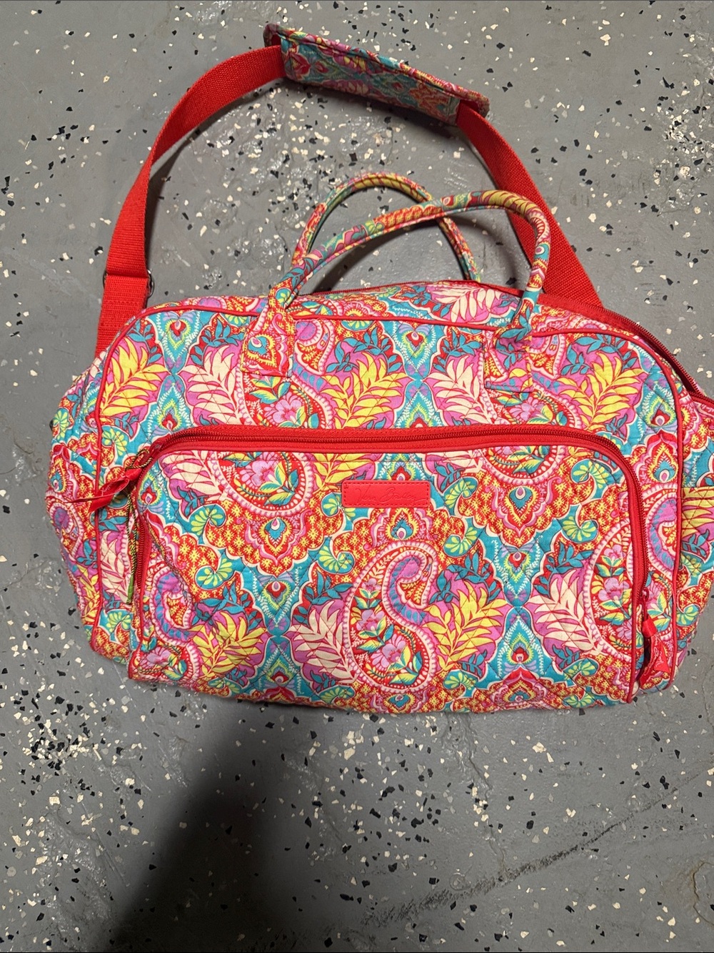 Vera Bradley Pink Multicolor Paisley Quilted Travel Bag